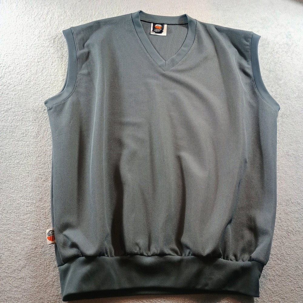 The Rock Men Designer Nando Di Biase Gray XL Italian Mesh V-Neck‎ Vest